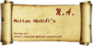 Multas Abdiás névjegykártya